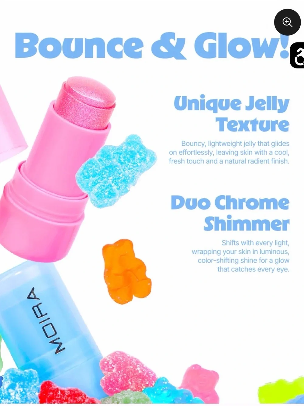 Moira PEACH SOUR face and body highlighter jelly Stick